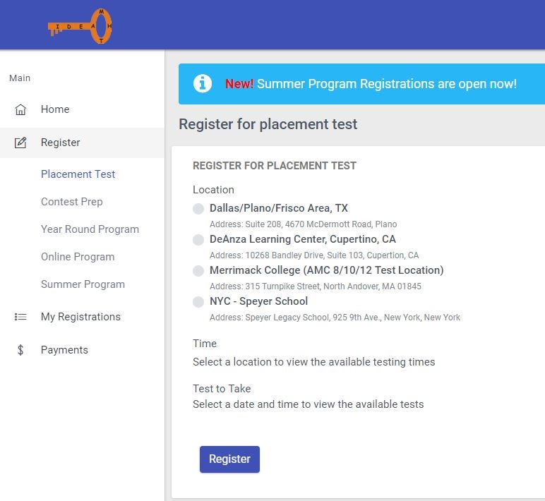 Registration On Placement Test Image